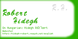 robert hidegh business card